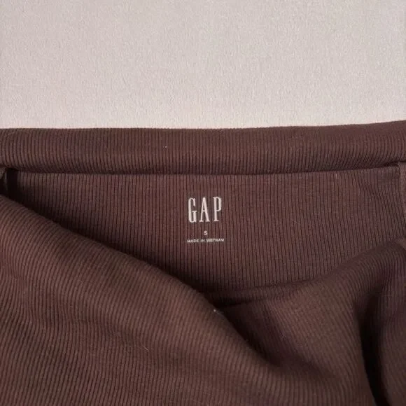 GAP off-the-shoulder fold-over top, Brown, size Small - Picture 4 of 5